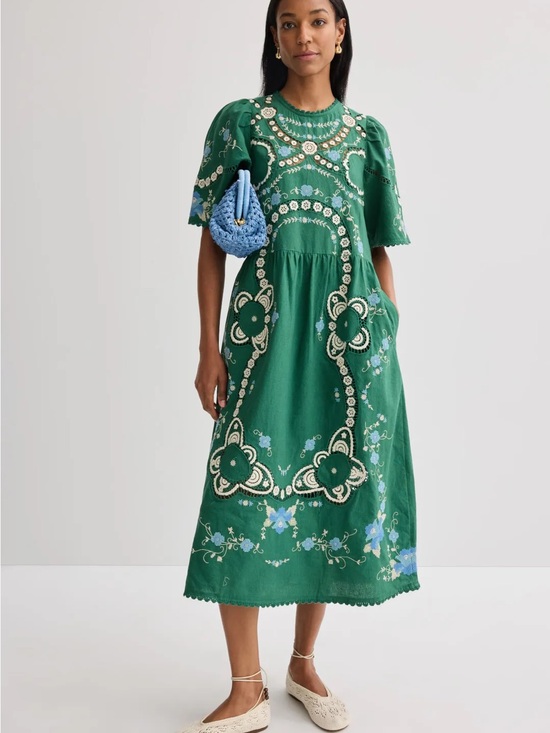 Sea New York Dresses & Skirts - Sea New York Vesna Embroidered Linen Blend Midi Dress Floral Size S $595 Resort